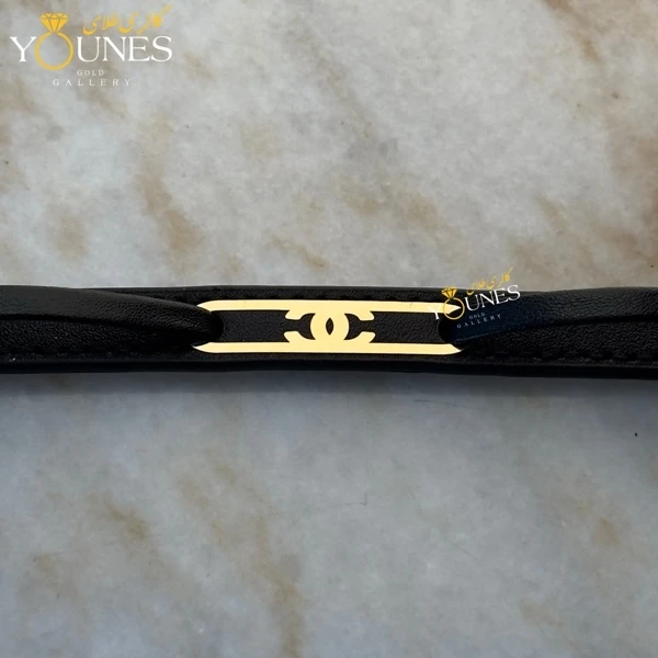 دستبند طلا چرم مردانه L154